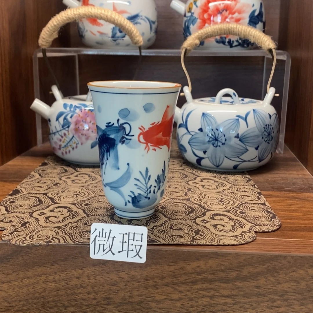 釉下彩老陶泥手工绘制