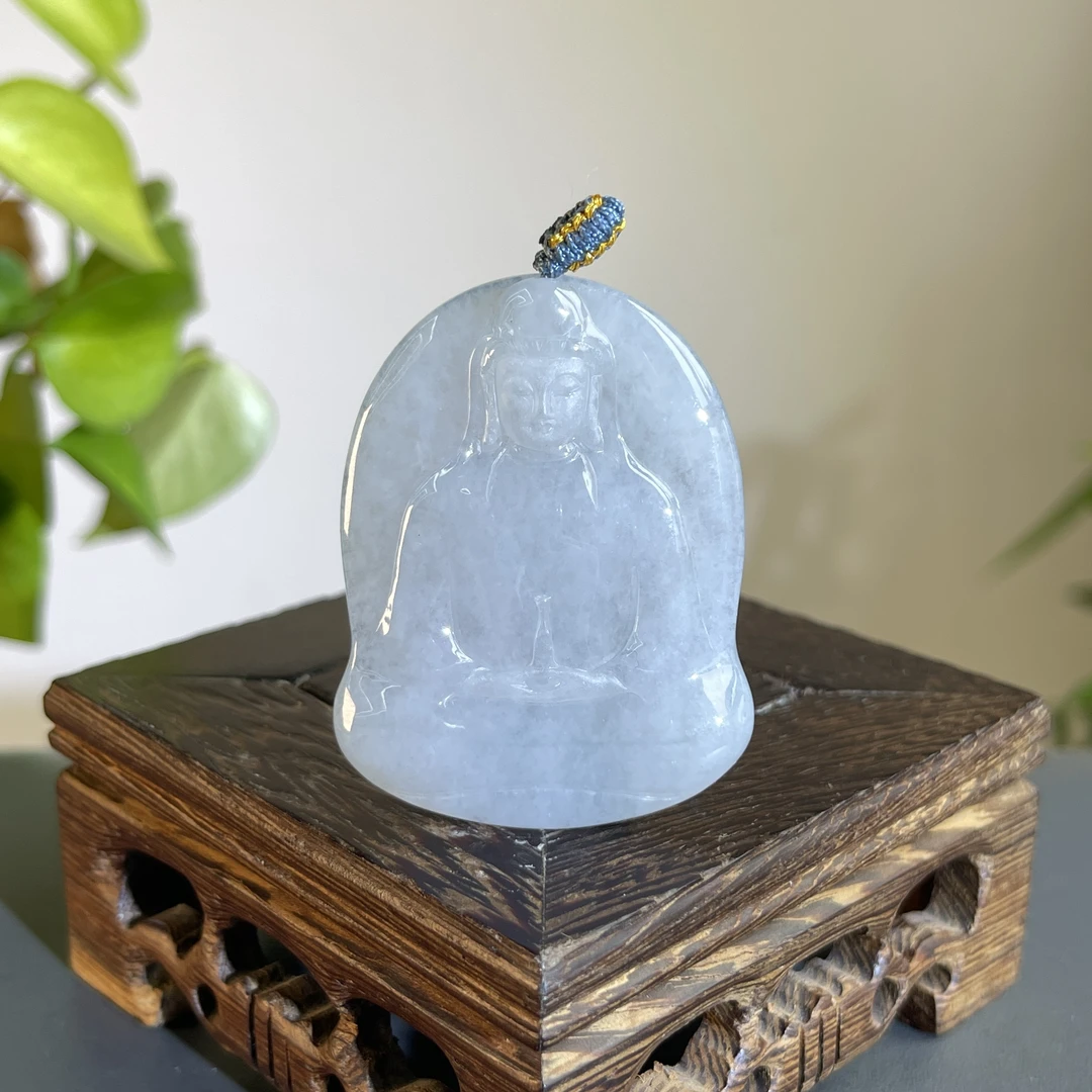 JGB27-56  天然缅甸A货翡翠  观音