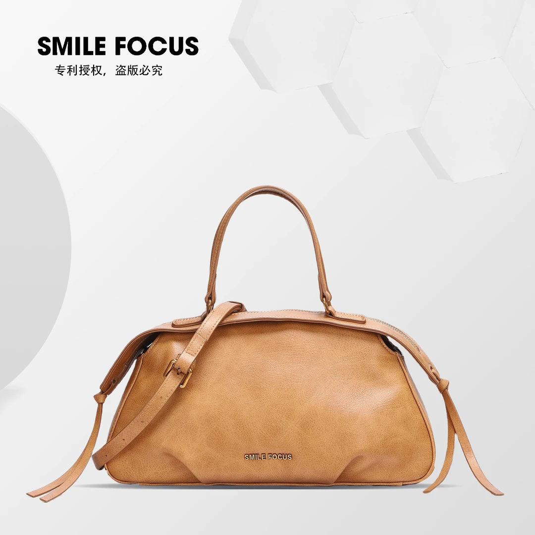 SMILE FOCUS/新款女士百搭复古波士顿休闲斜挎包气质手提（3570）