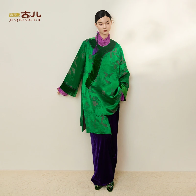 吉丘古儿竹韵G243Y023原创设计上衣新中式国风气质小众衬衫百搭