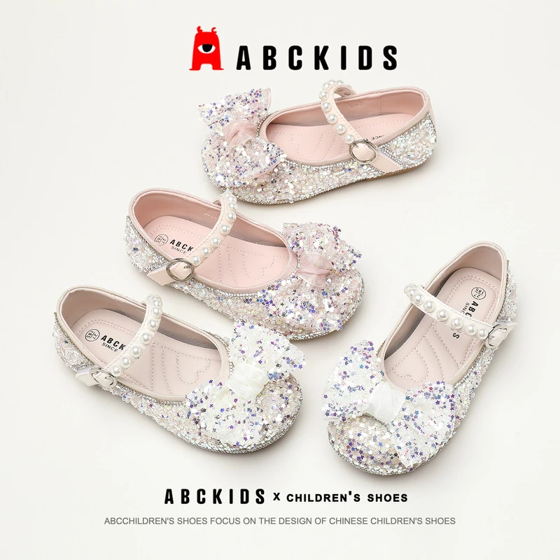 ABCkids【安丽】女童鞋子新款时尚蝴蝶结舞蹈鞋SY323603345AX