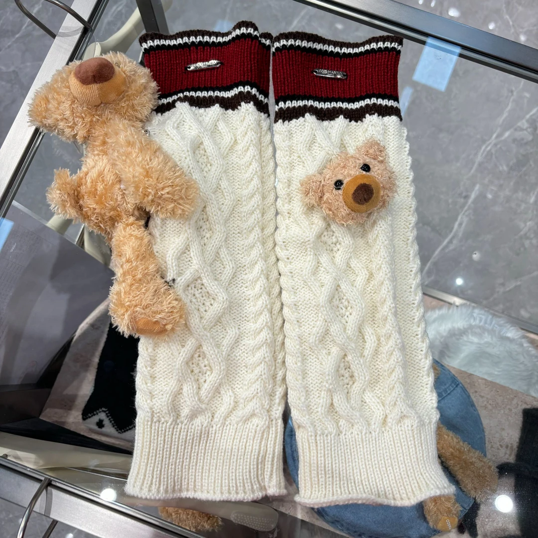 【YU·PP】小众毛绒立体编织提花秋冬氛围小腿袜（PS036）