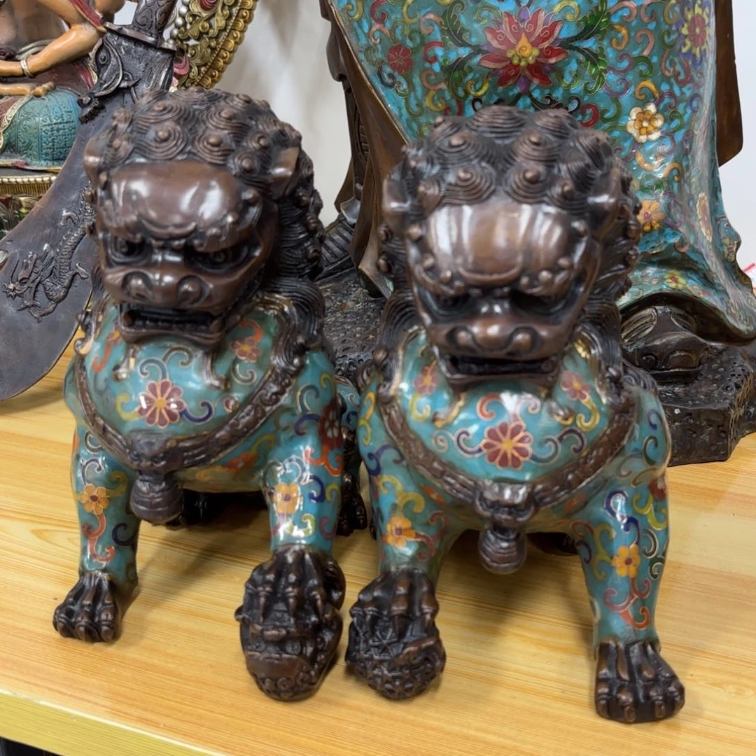 黄铜一对狮子包邮到家