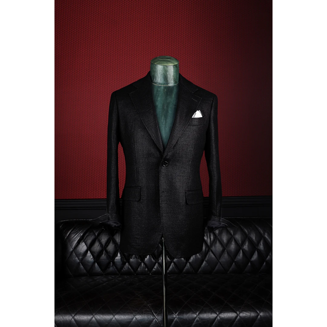 DRUNKCORNER ｜黑标系列｜手工半麻衬半里亚麻混纺单西百搭春季修身