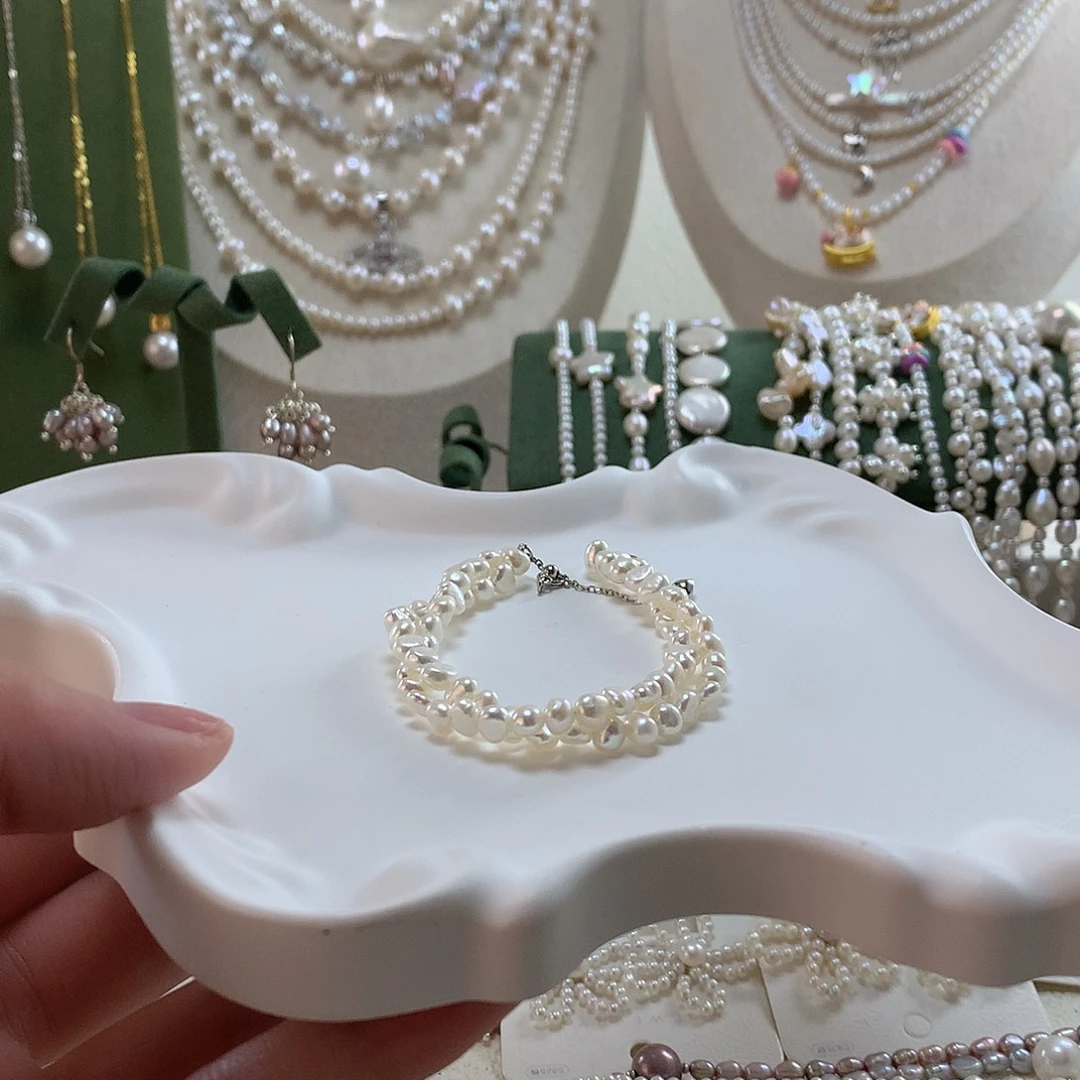 银S925镶嵌淡水珍珠手绳