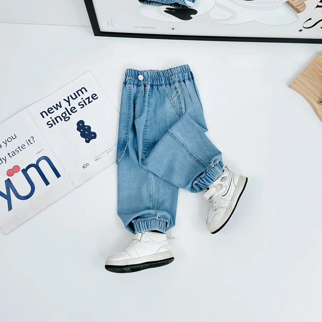 儿童薄款牛仔长裤夏季2025新款男童夏装潮 CXF3613 悠悠童话童装