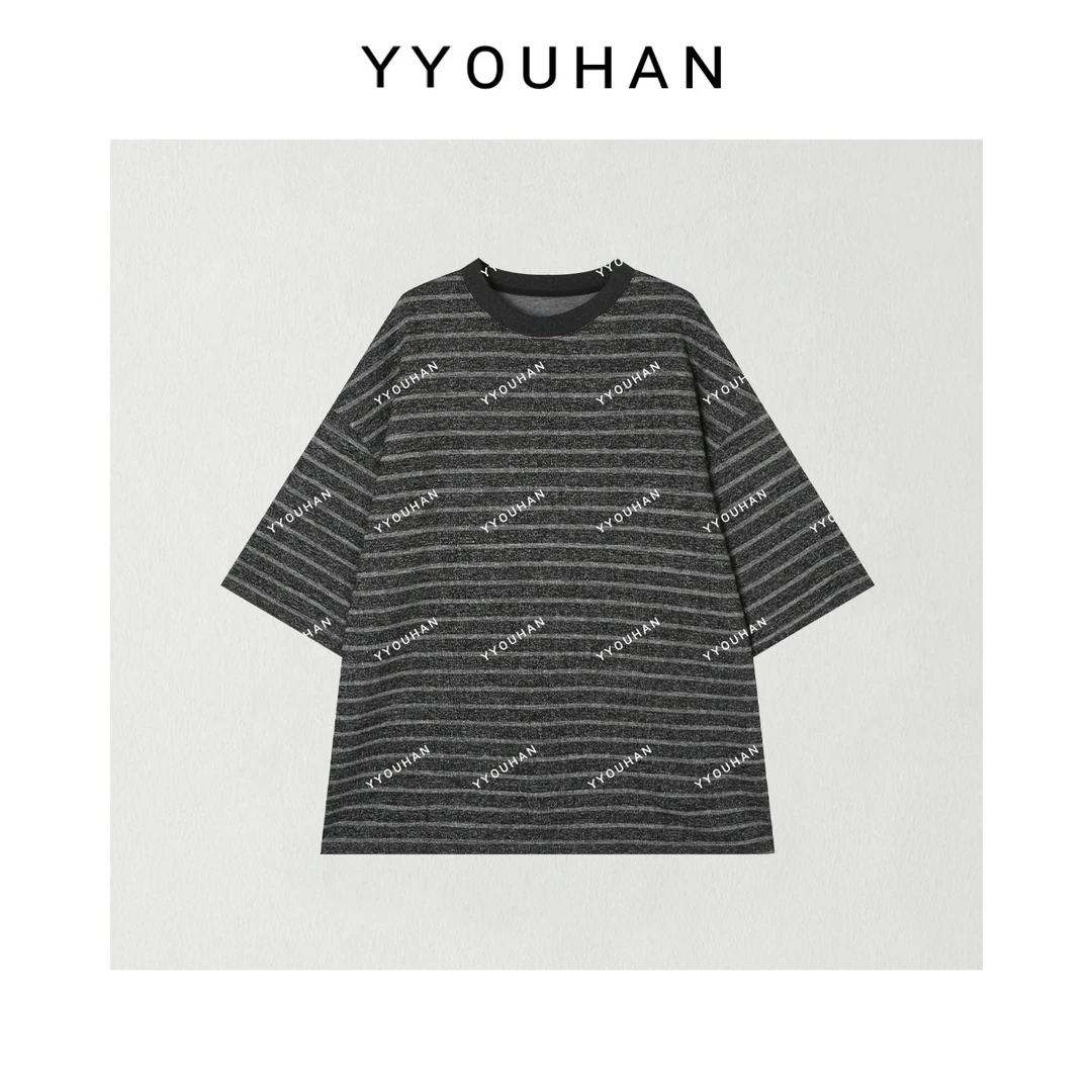 月月不吃鱼2025春款小众设计极简风休闲百搭条纹上衣 2412B6271