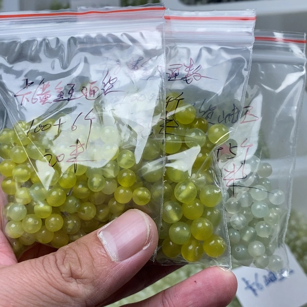 半***睡蛇纹石玉合金珠宝半成品