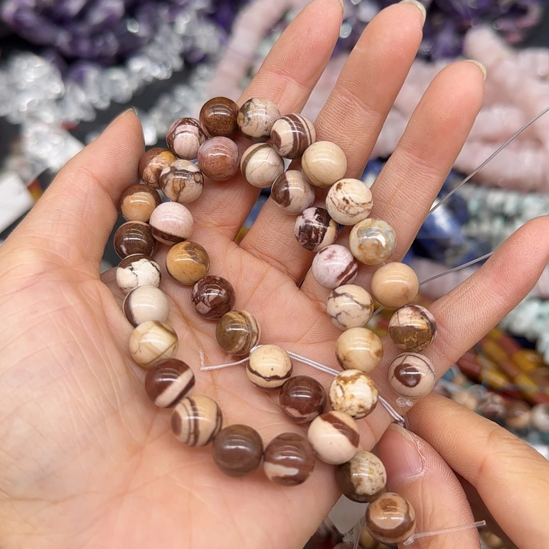 玛瑙/玉髓合金珠宝半成品澳洲斑马10mm一条