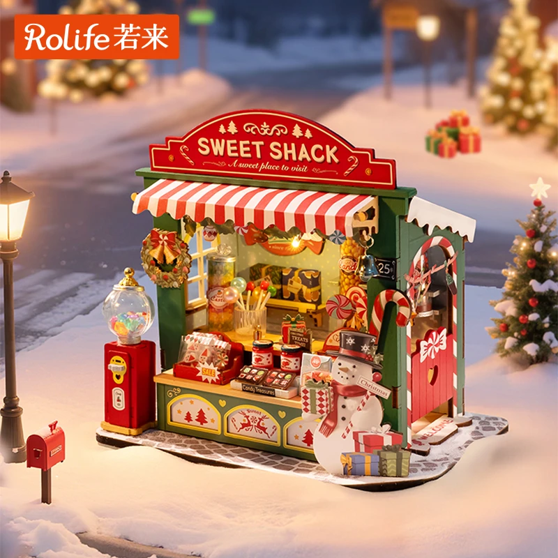 【圣诞糖果摊】若来rolife小屋DIY木质系列氛围细节送礼圣诞糖果摊