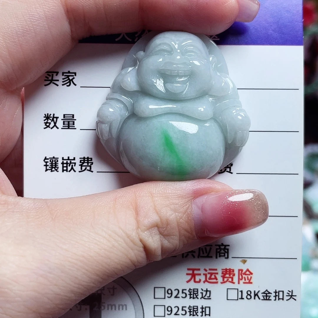 翡翠未镶嵌颈饰佛公32