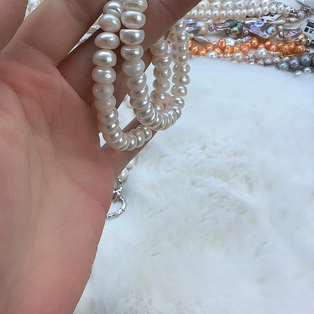 银S925镶嵌项链定制多样性发货发其一809淡水珍珠