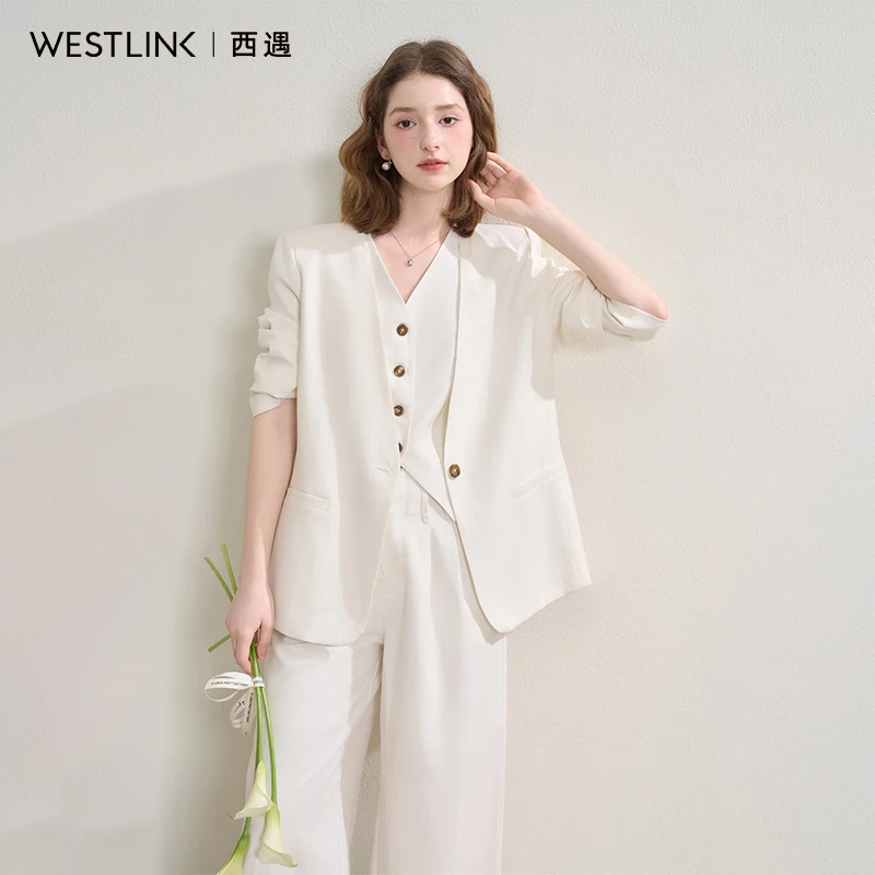 1154西遇气质通勤老钱风西装外套女2025秋季时尚简约高级休闲西服