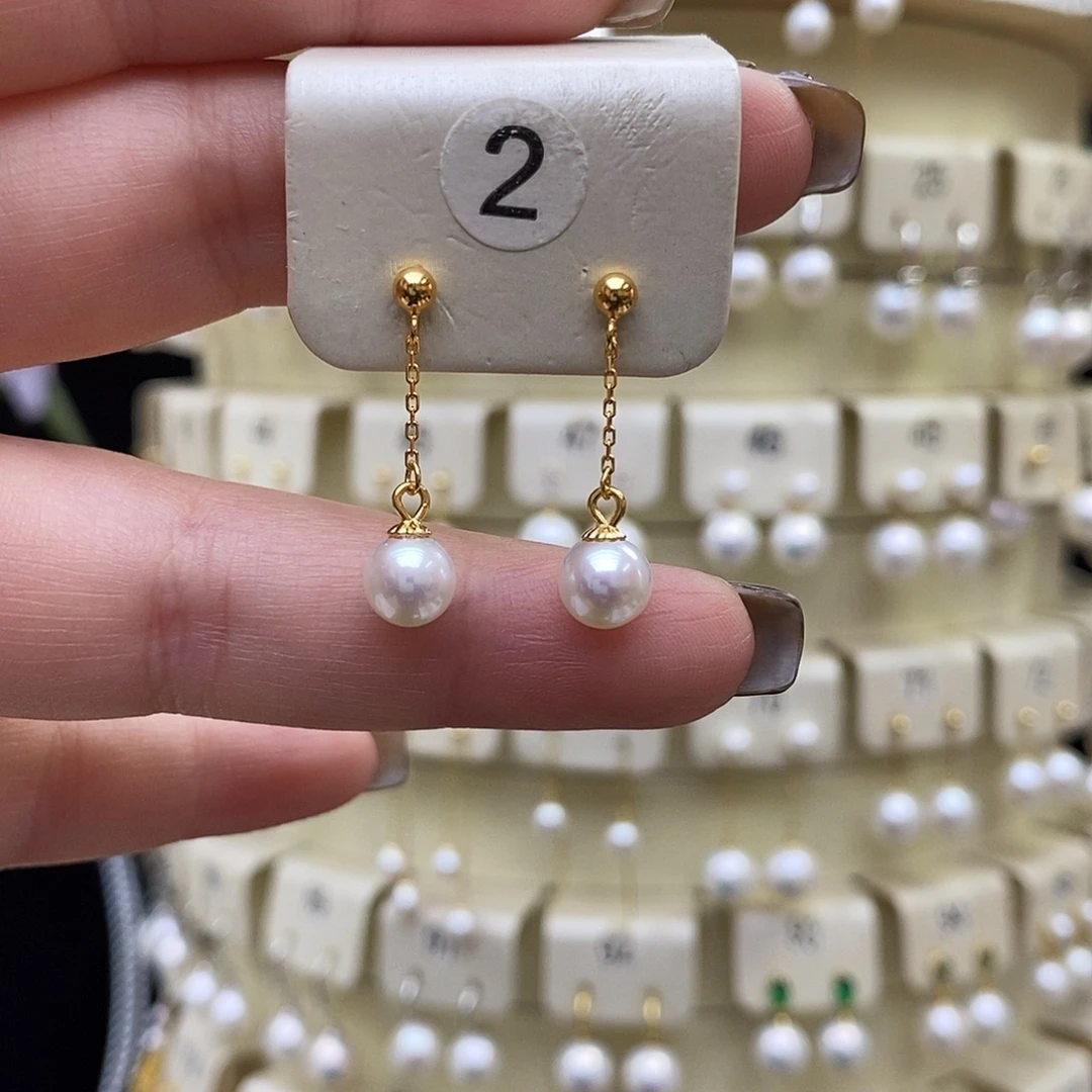 银S925镶嵌耳饰淡水珍珠