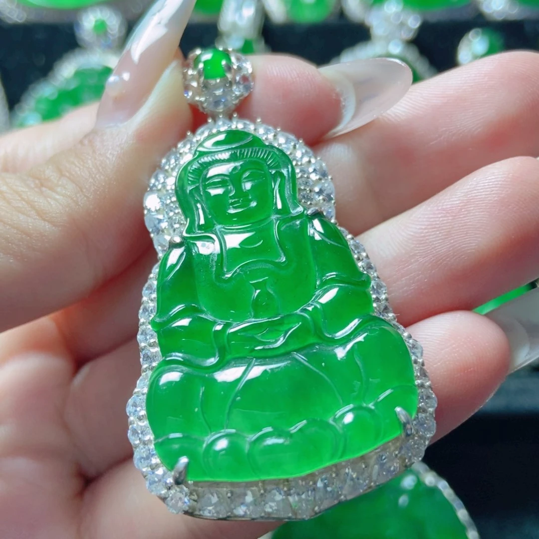 翡翠银S925镶嵌颈饰