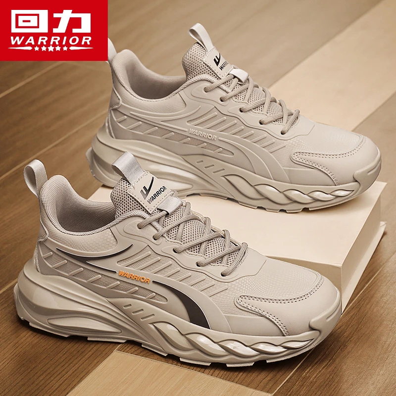 回力黑色老爹鞋男2025新款春季厚底休闲运动跑步防滑减震增高潮鞋