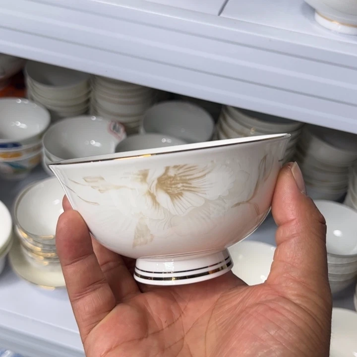 瓷片秒金4.5寸碗六个哇塞