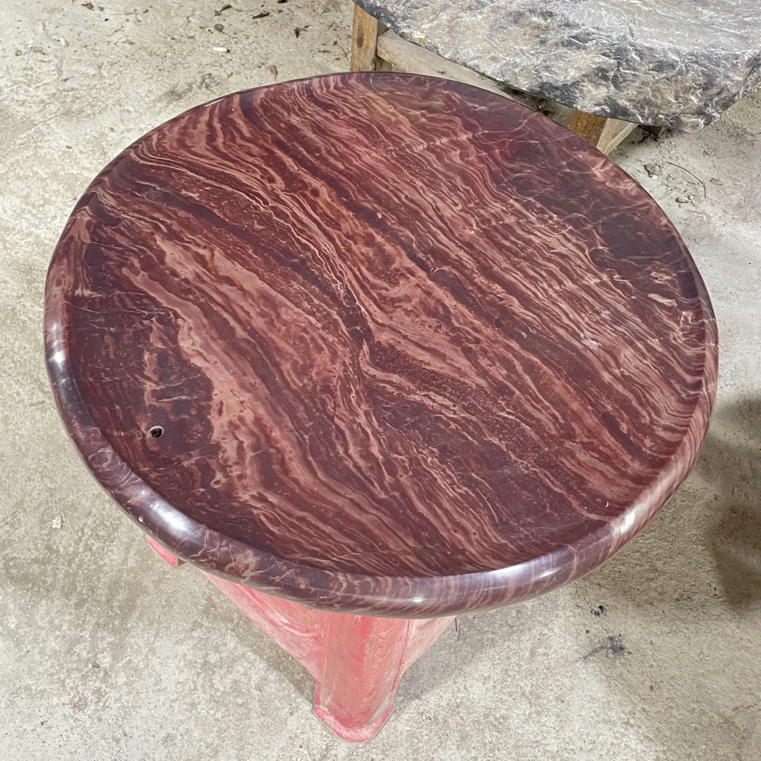 天然整块原石端砚名坑宋坑收藏料圆形茶盘摆件茶台茶具（直径56×5）