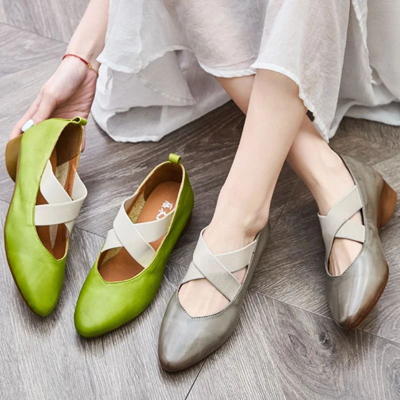 美式潮牌小皮鞋子新款春秋粗跟玛丽珍鞋复古软底绑带尖头女士单鞋