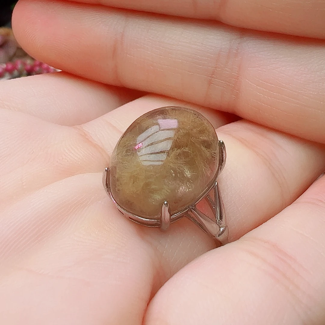 水晶戒指银S925镶嵌苗*琪