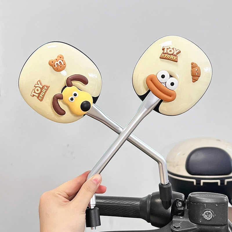 海绵宝宝电动车后视镜可爱卡通超广角大视野电瓶车倒车镜通用配件