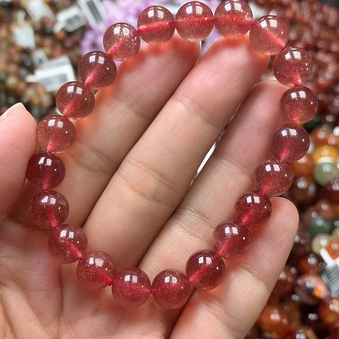 手链水晶未镶嵌草莓晶9mm