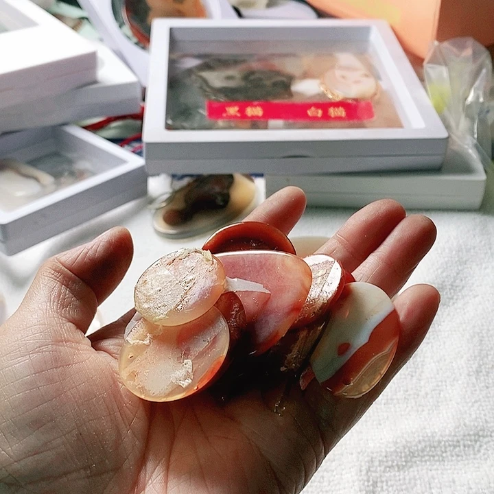 玛瑙/玉髓合金珠宝半成品小***8