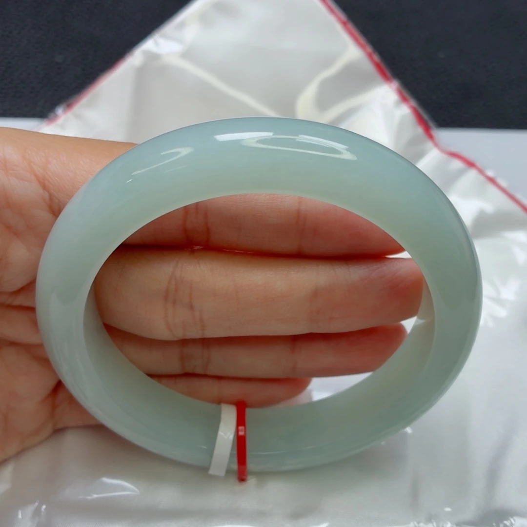 未镶嵌手镯翡翠老坑61圈冰胶薄荷蓝021