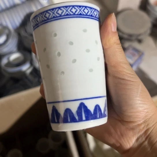 青花玲珑可乐杯200毫升的