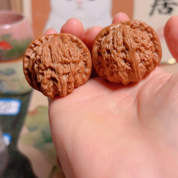 吊坠文玩核桃高配精对好货白狮子