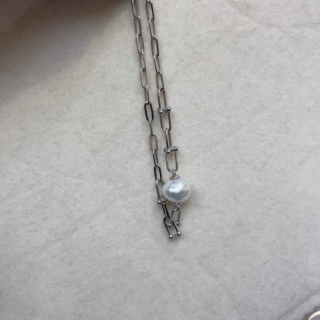 海水珍珠银S925镶嵌手绳