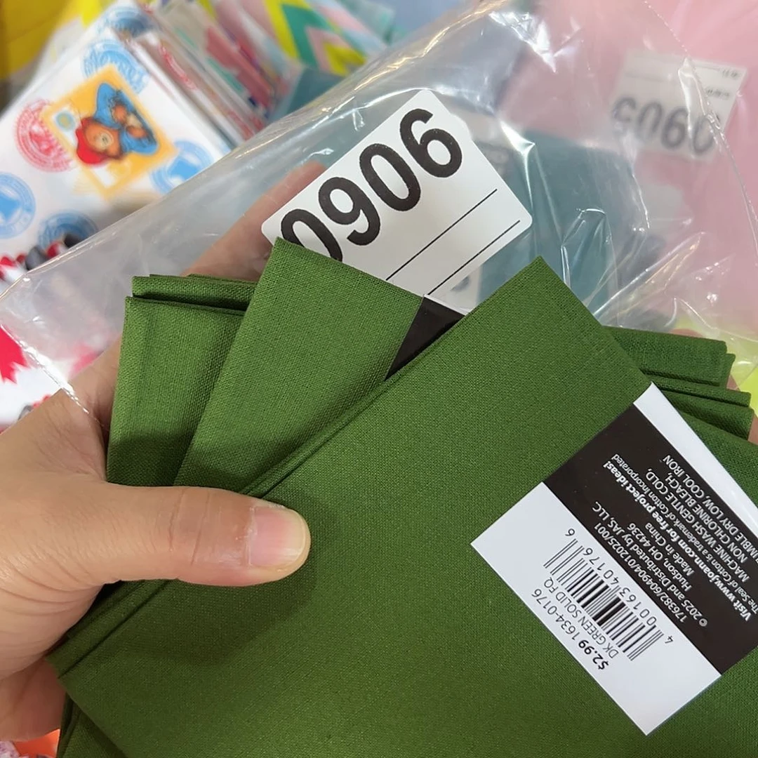 3片品牌原单纯棉小布块45.50厘米一片牛油果绿