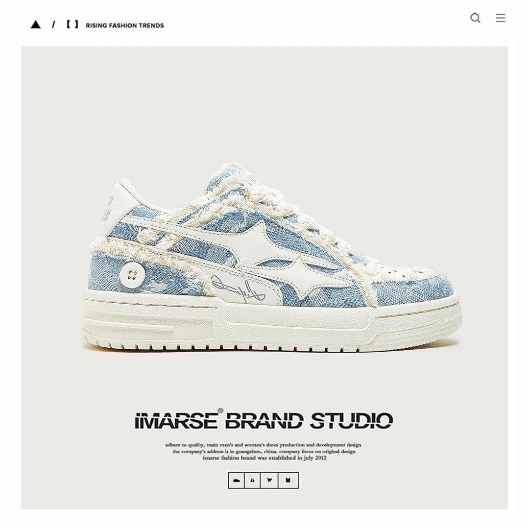 琢家破坏美学厚底透气男鞋子男潮鞋运动牛仔板鞋男女款情侣鞋百搭