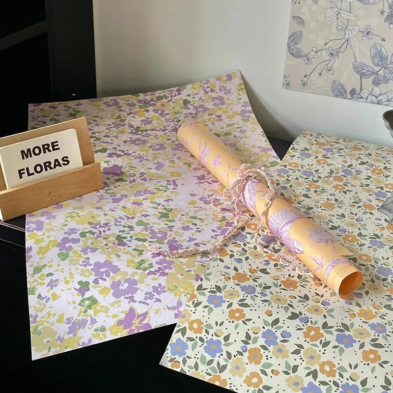星语 春日田园碎花系列包装纸小清新花卉氛围纸鲜花花束包花纸DIY