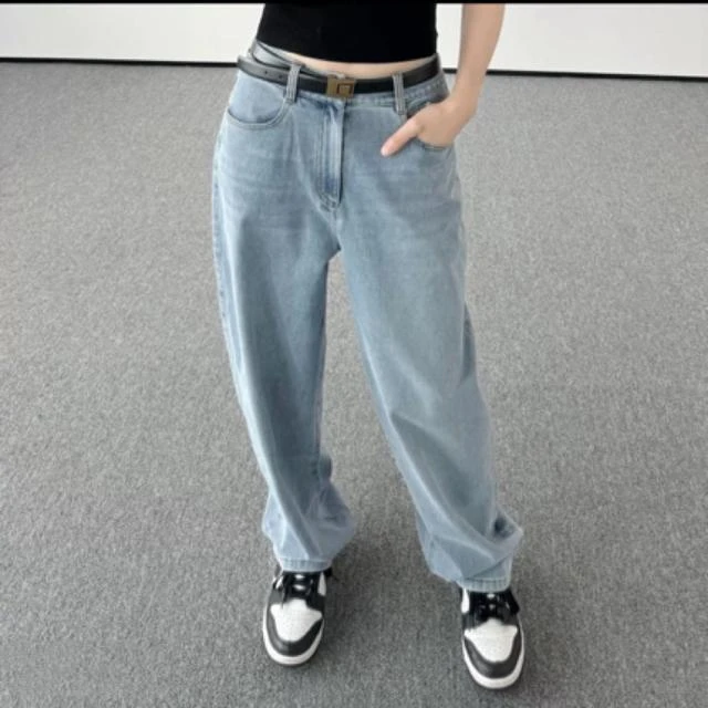 AMASS/阿玛施春夏季丹宁风中腰牛仔潮流休闲阿玛施弯刀牛仔裤