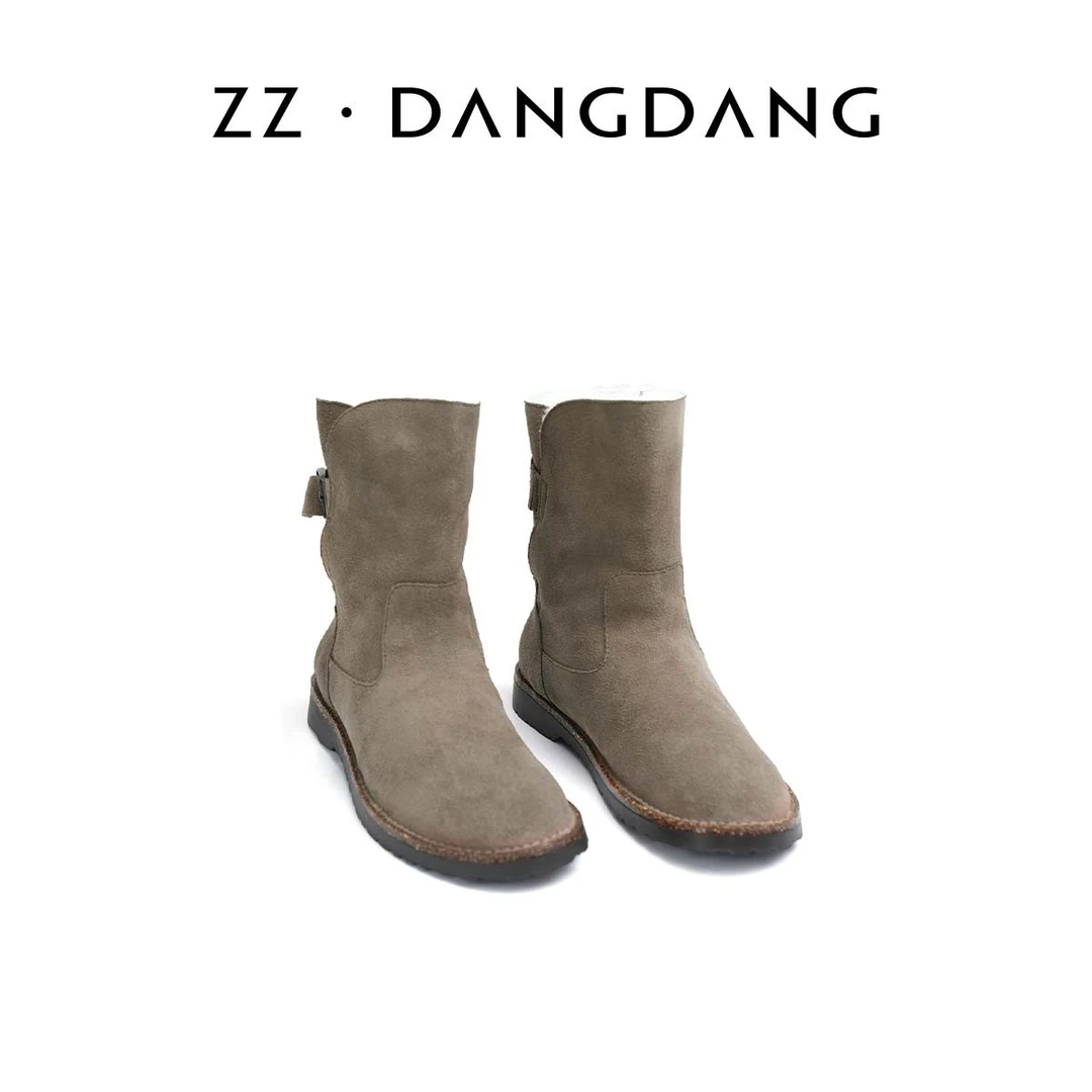 ZZ·DANGDANG25秋冬新款高羊毛勃肯中筒雪地靴时尚简约女23825216