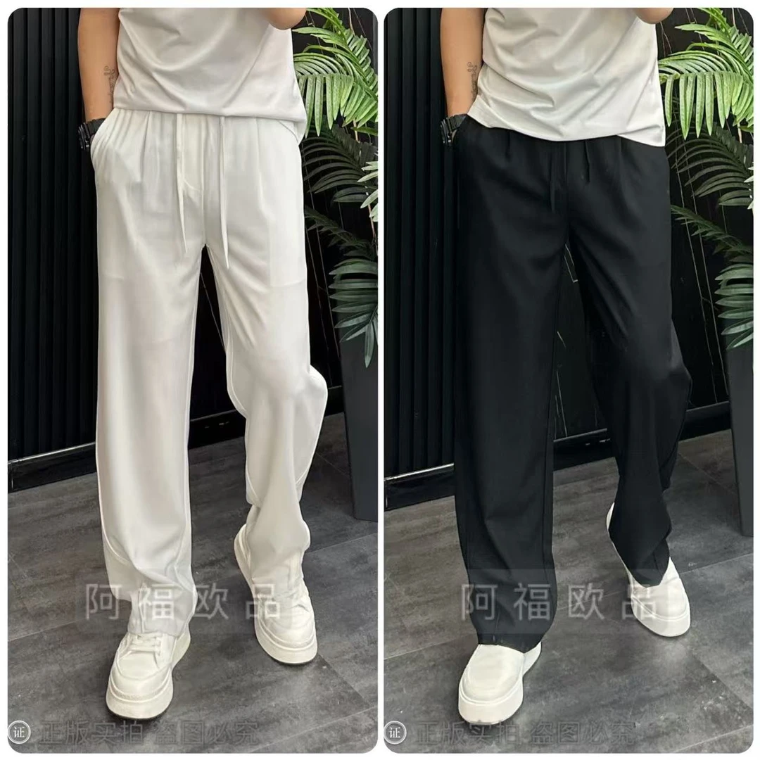 【阿福欧品】男士慵懒松弛感直筒微阔休闲裤宽松夏季裤子薄款长裤