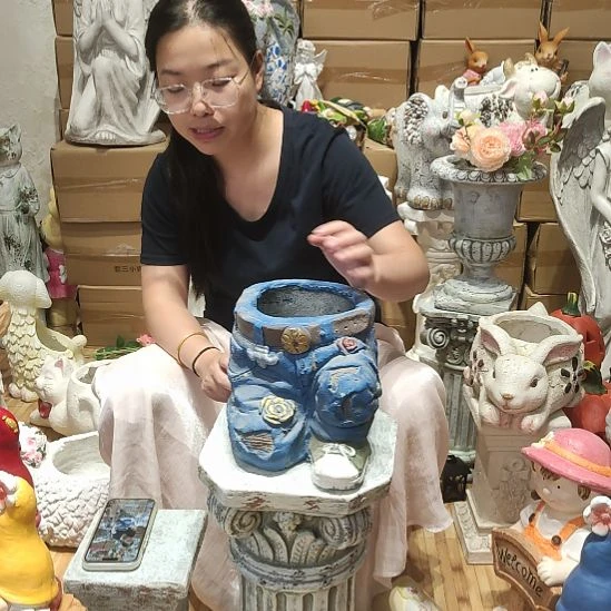 合成树脂氧化镁跪裤花盆