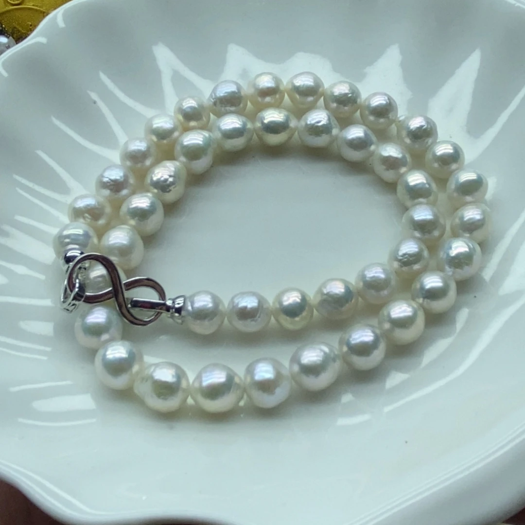 莫***一淡水珍珠天然淡水珍珠无人工干预银S925镶嵌