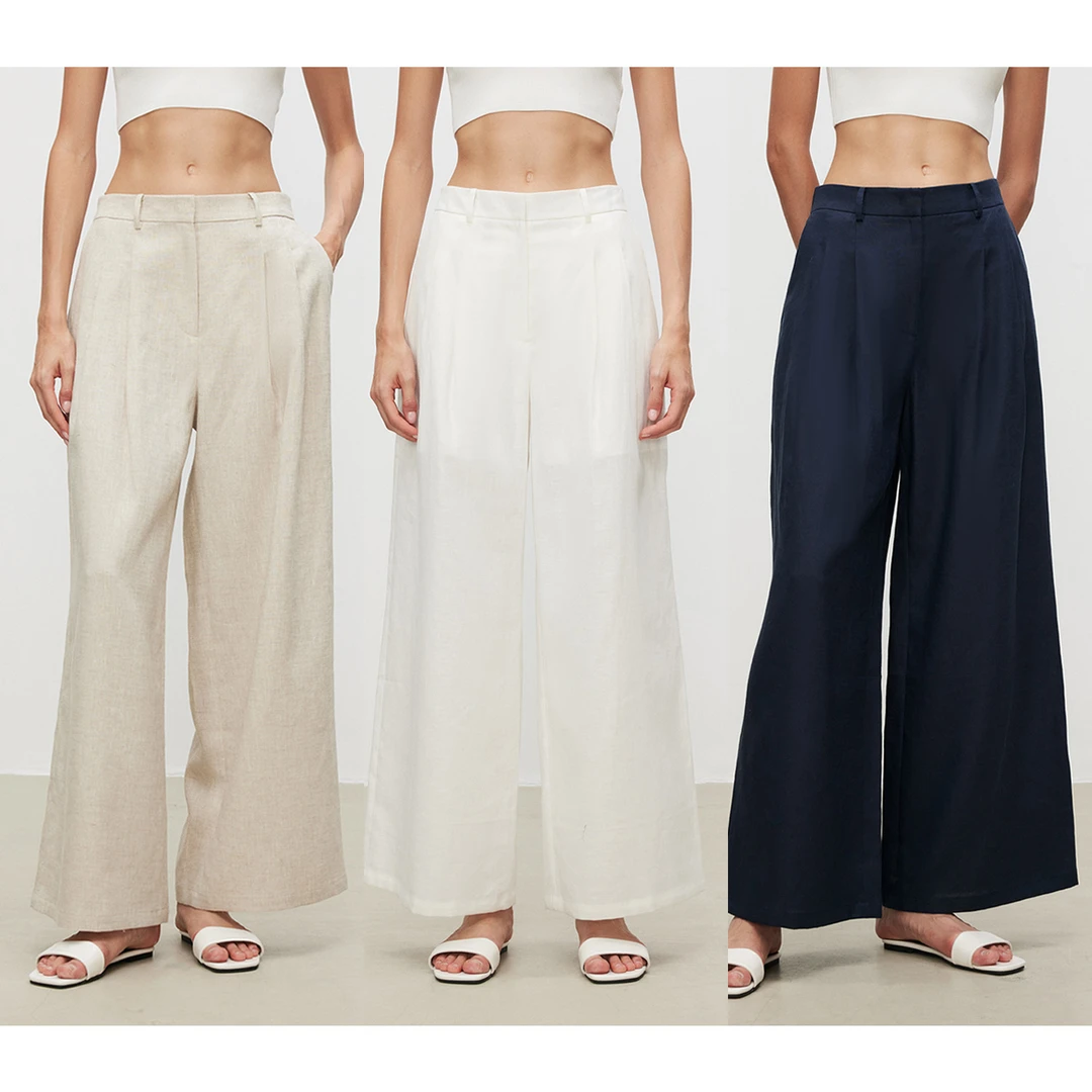 MARIUS丨“亚麻空气裤”法国雨露麻立裁立体廓形垂坠感工艺直筒裤