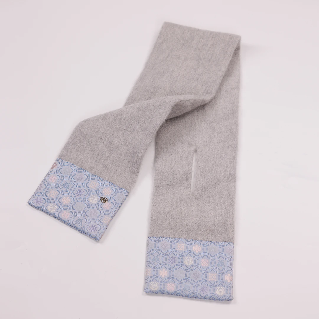 元先【祥瑞八宝羊绒围巾】南京云锦博物馆桑蚕丝秋冬羊绒围巾围脖