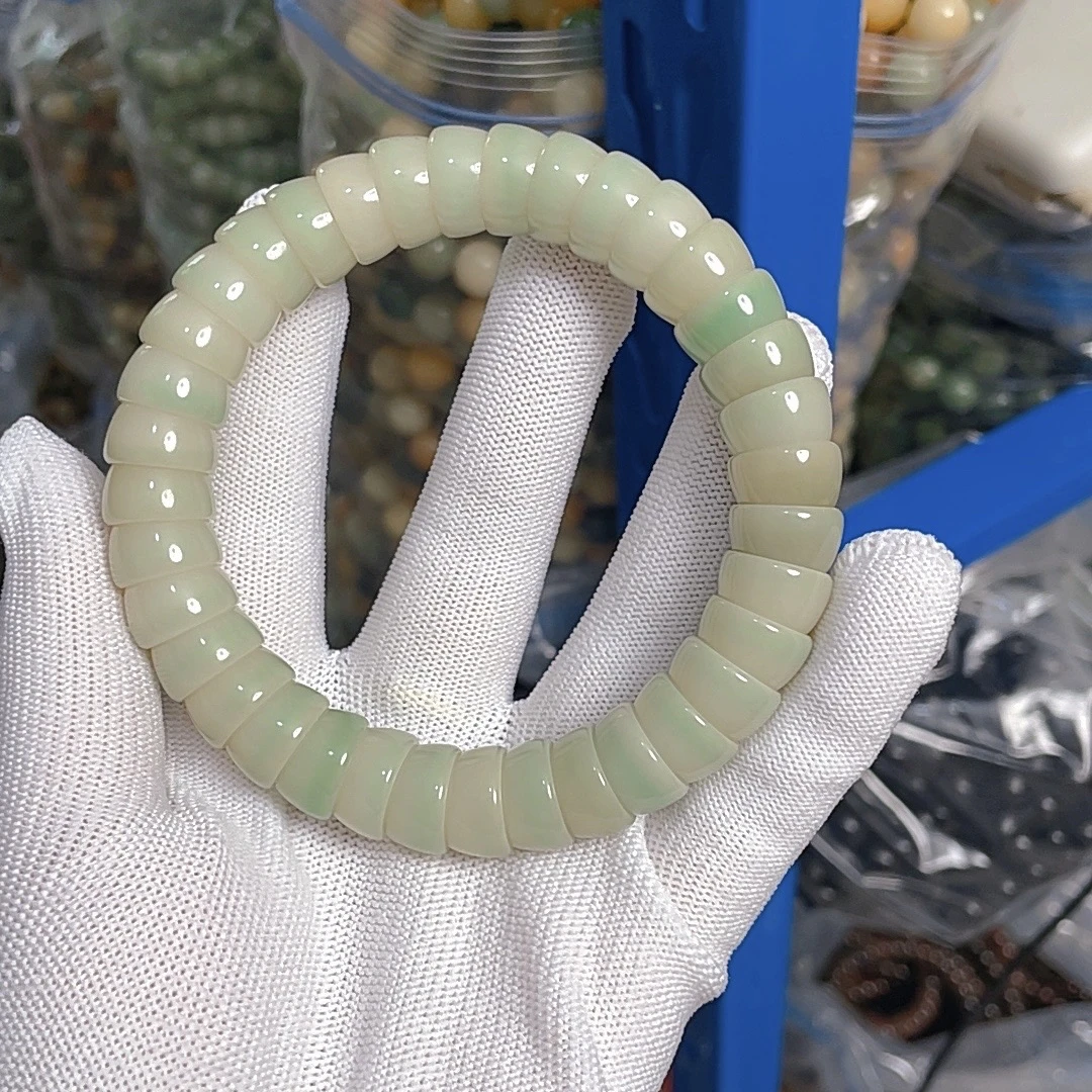 【Z21】13mm晴水绿汤碗碗肠手串天然菩提根手串