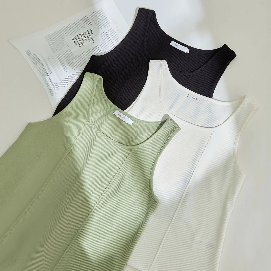 【纯色气质内搭】纤莉秀A大码女装简约休闲方领针织背心吊带QJ1504