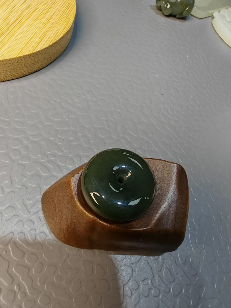 和田玉青黄口青葡萄平安扣复古绿色简约时尚气质手工