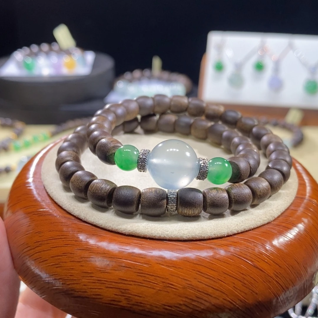 翡翠未镶嵌手串玻璃晴手串