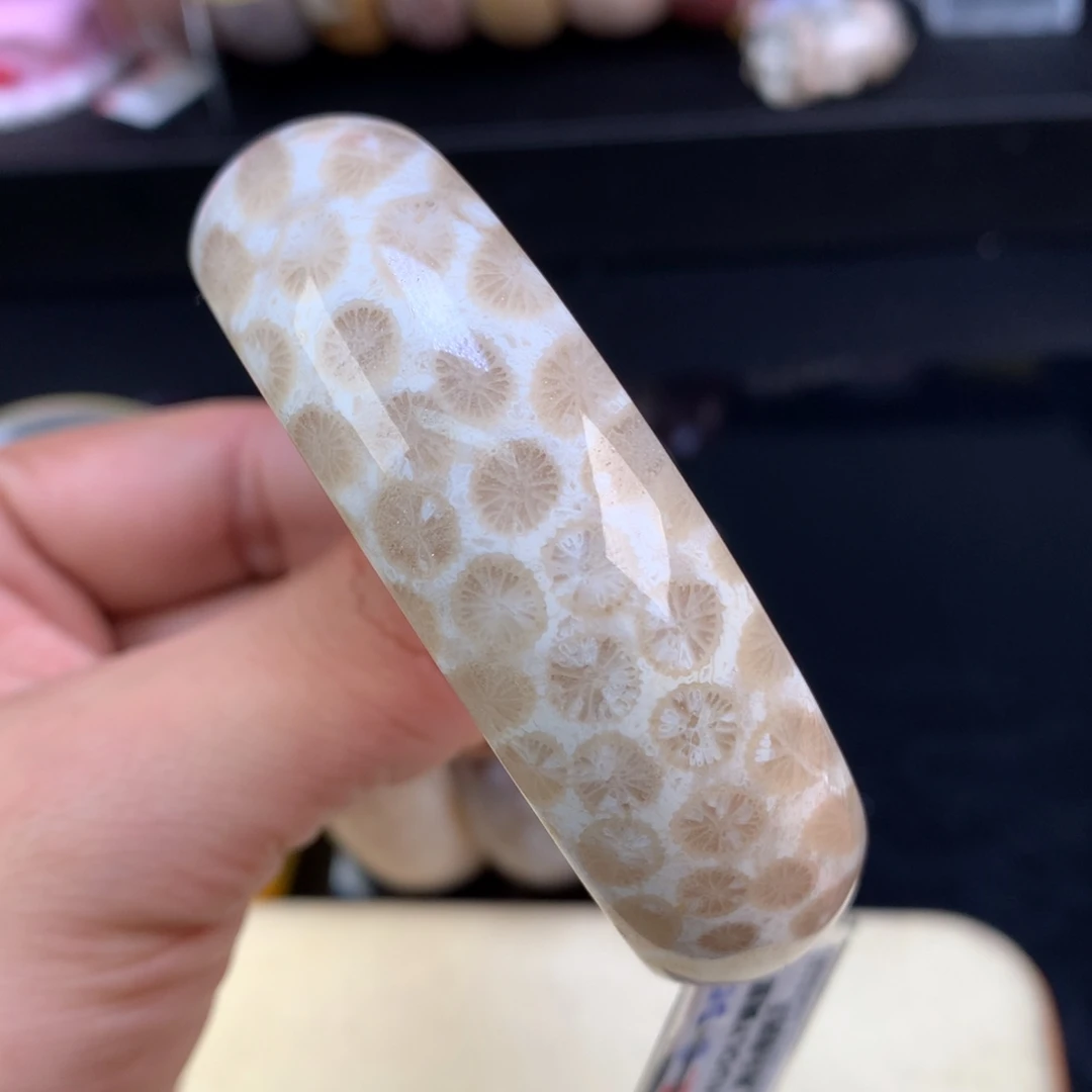 硅化珊瑚（珊瑚玉）未镶嵌颈饰109号牛轧糖59圈