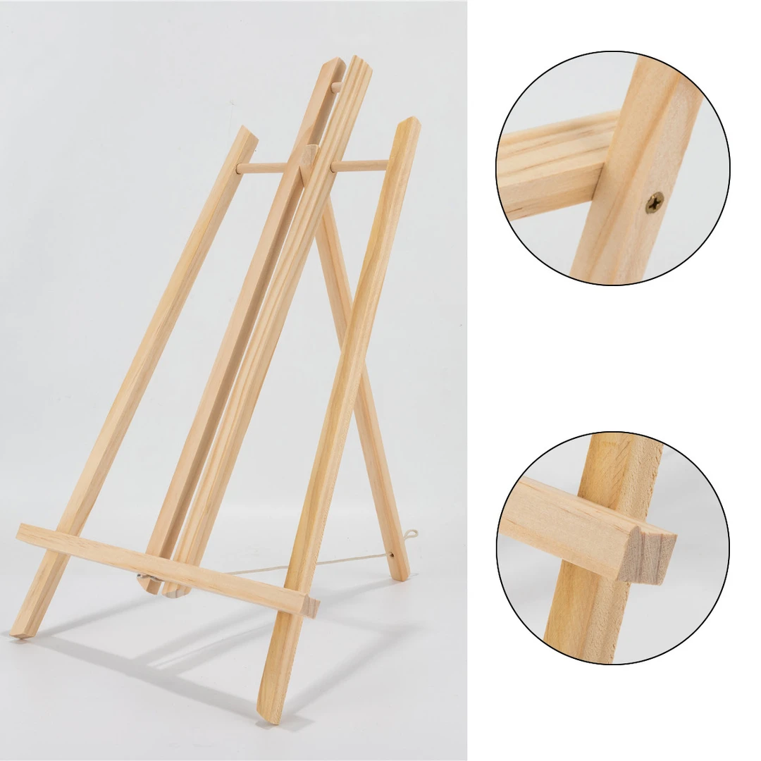 现货可折叠木制油画相框三脚架板桌式画板架