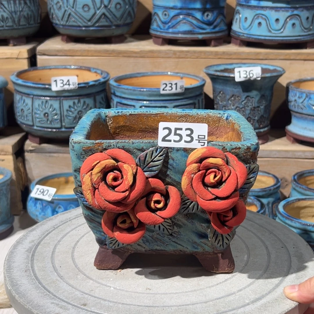 尚雅陶坊多肉花盆，内口径12.5×11.5高12.5微瑕