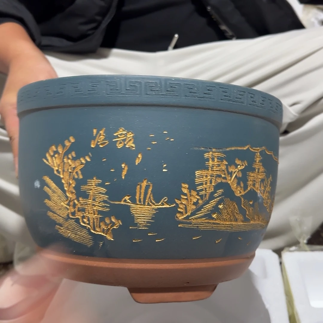 紫砂花盆口径25厘米高度15厘米