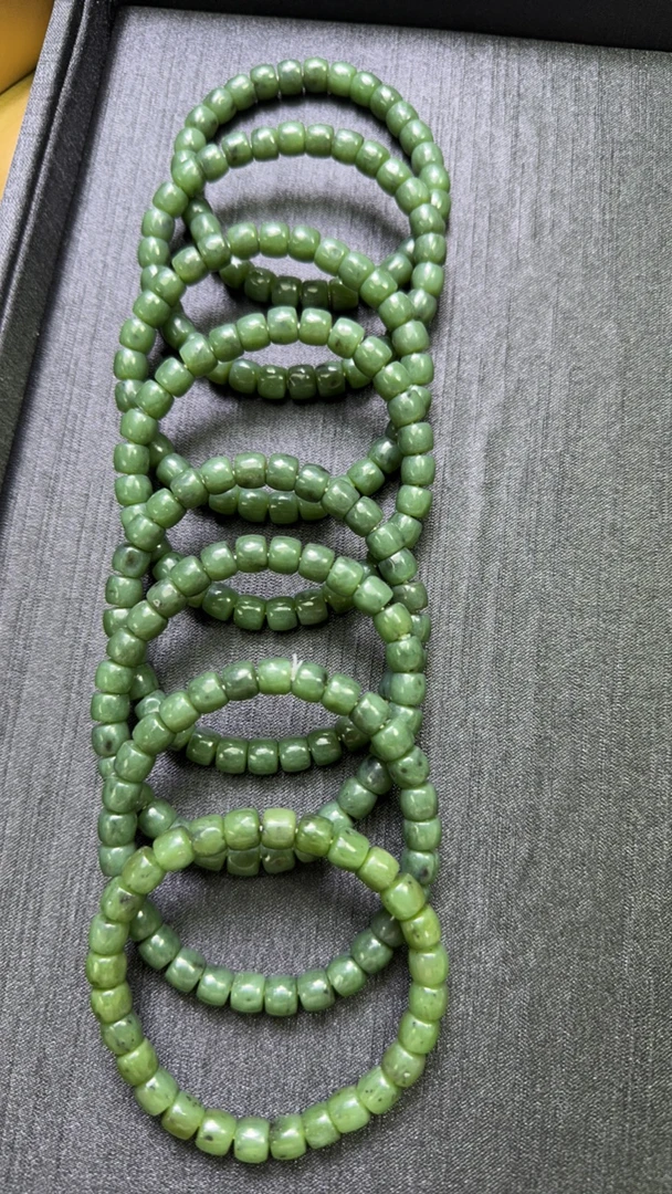 和田玉未镶嵌阿富汗碧玉手串卡7.5 多样性发一
